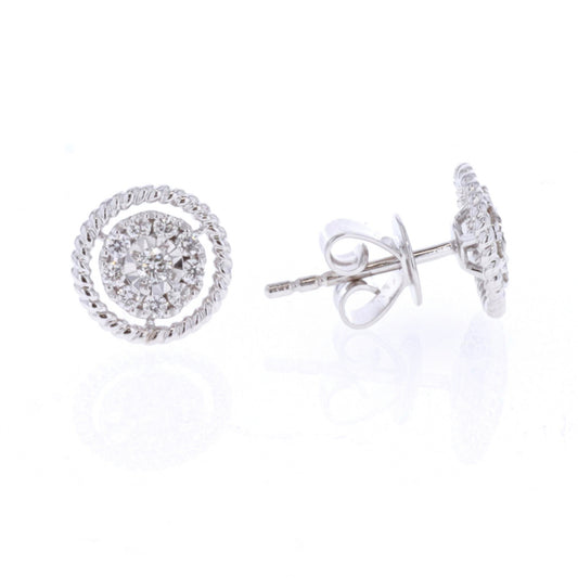14KT White Gold 0.26ctw Diamond Stud Earrings