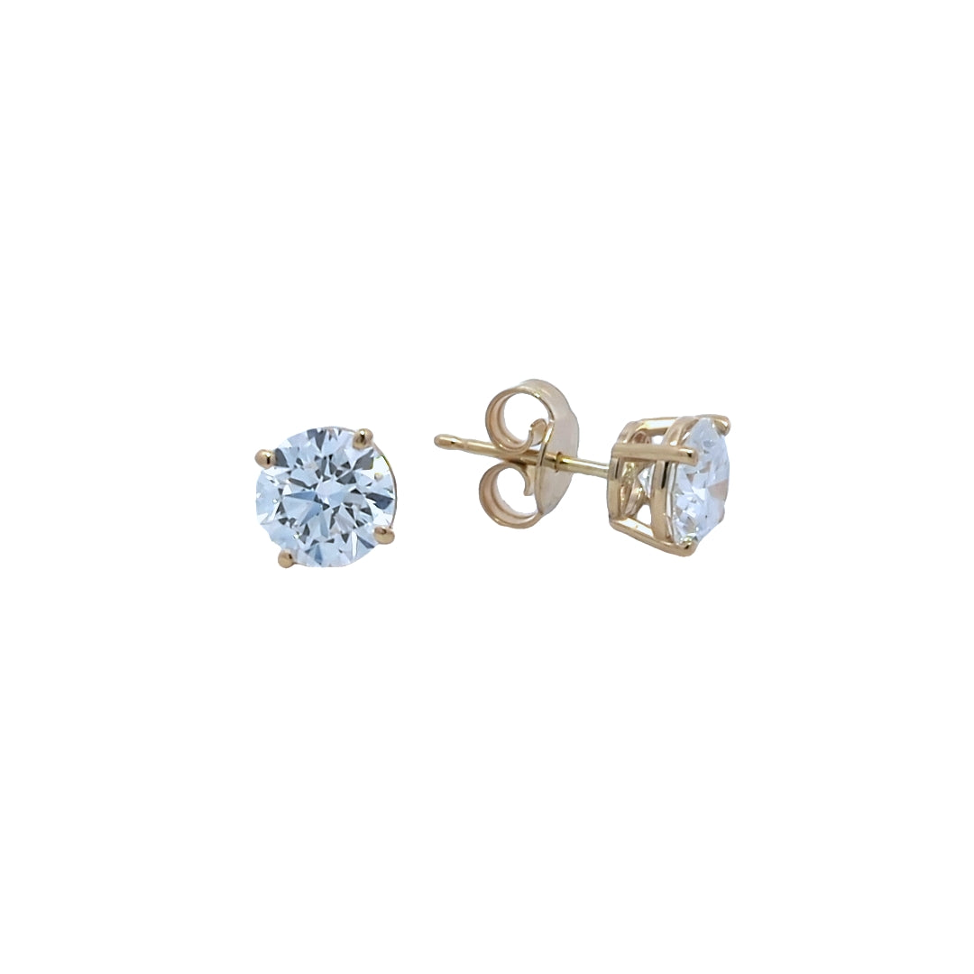 14KT Yellow Gold 1.82ctw Lab Grown Diamond Stud Earrings