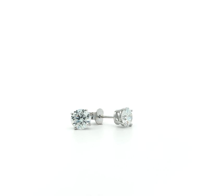 14KT White Gold 0.61ctw Lab Grown Diamond Estate Stud Earrings