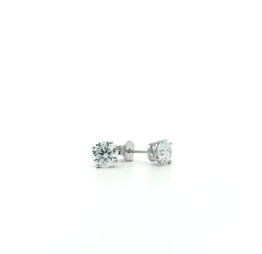 14KT White Gold 0.61ctw Lab Grown Diamond Estate Stud Earrings