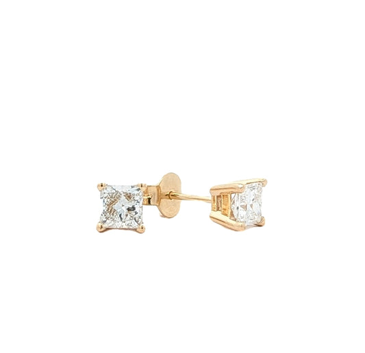14KT Yellow Gold 1.07ctw Lab Grown Diamond Stud Earrings