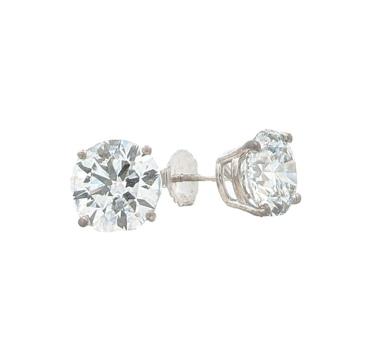 Platinum 6.02ctw Lab Grown Diamond Stud Earrings