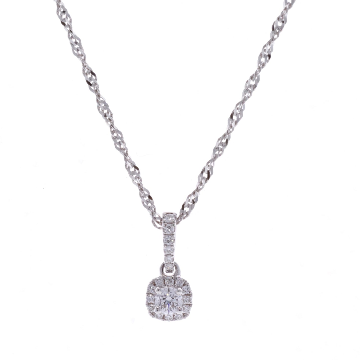 14-18KT White Gold 0.17ctw Diamond 18" Necklace