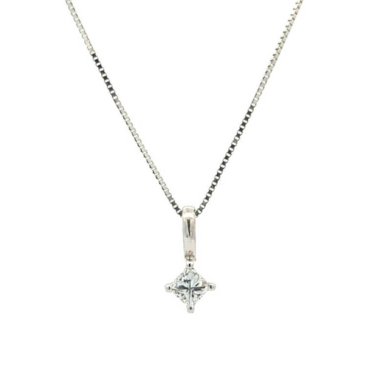 14KT White Gold 0.23ctw Diamond 18" Necklace