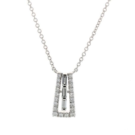 14KT White Gold 0.25ctw Diamond 18" Necklace