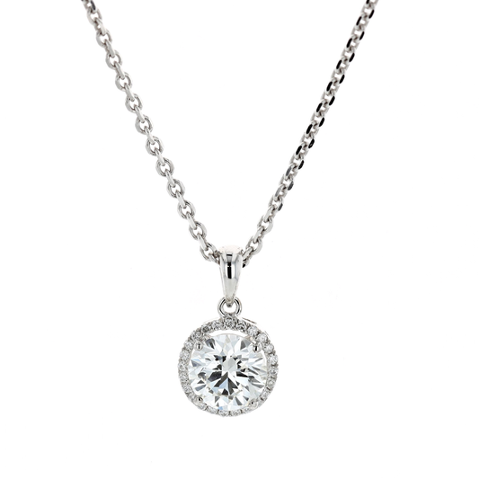 10-18KT White Gold 1.27ctw Diamond 18 Necklace