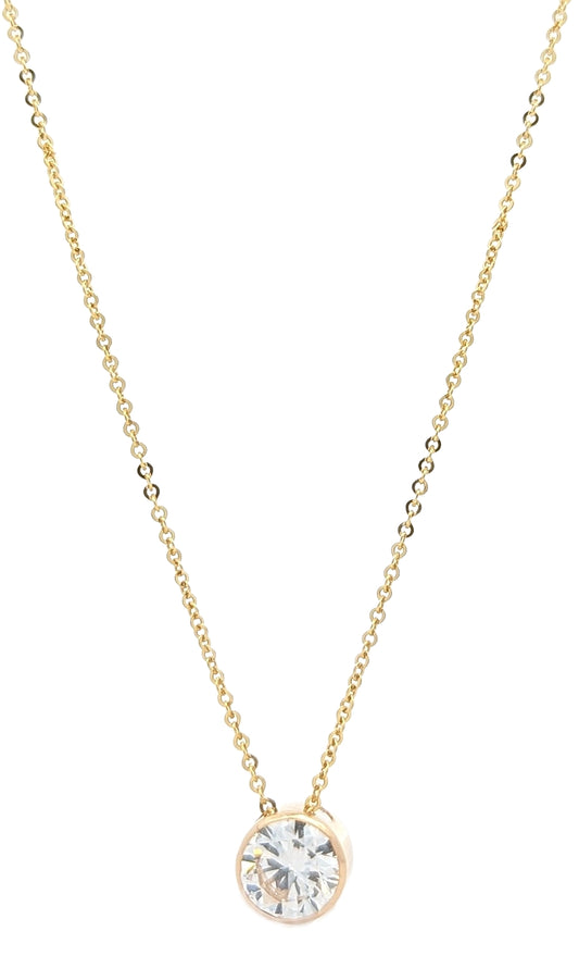 10-14K Yellow Gold 1.04ctw Lab Grown Diamond 16" Slider Necklace