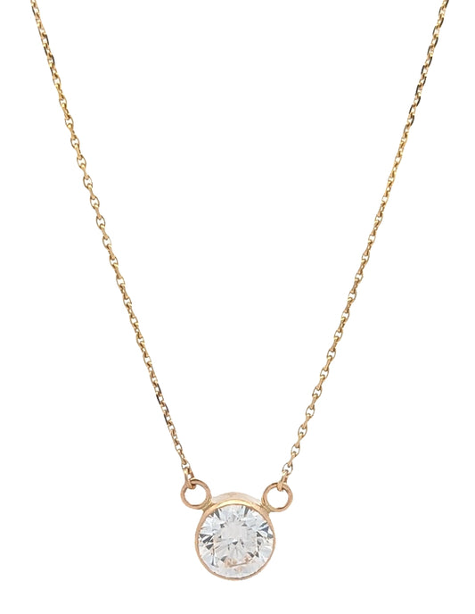 10-14K Yellow Gold 1.01ctw Lab Grown Diamond 16" Necklace