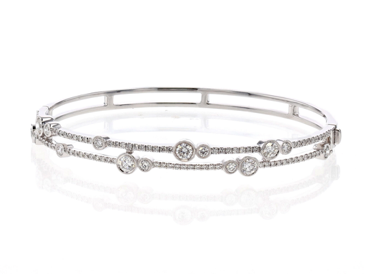 Simon G-18KT White Gold 1.82ctw Diamond Bangle