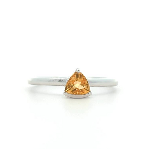 10KT White Gold Citrine Birthstone Ring size 7