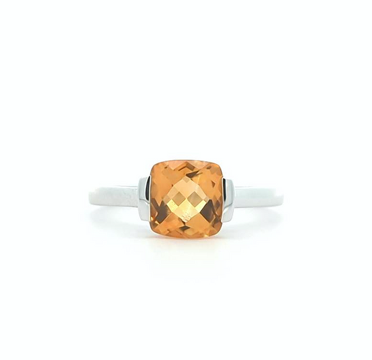 14KT White Gold Citrine Ring size 7