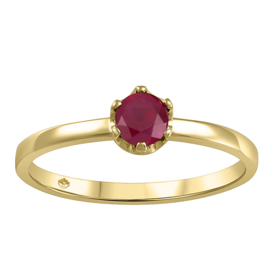 10KT Yellow Gold Genuine Ruby Ring size 6.75
