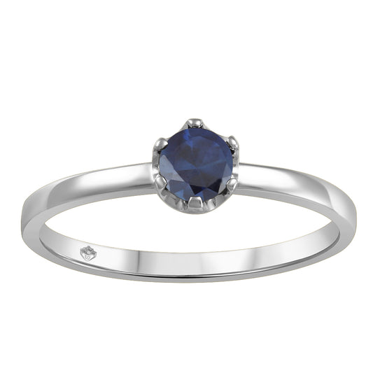 10KT White Gold Genuine Sapphire Ring size 6.75