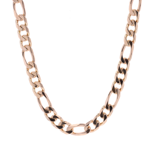 14KT Yellow Gold 20" 9.6mm Heavy Figaro Link Estate Chain