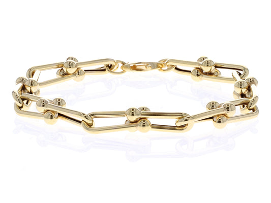 14KT Yellow Gold 8" 7.0mm "Tiffany Style Hardware" Bracelet