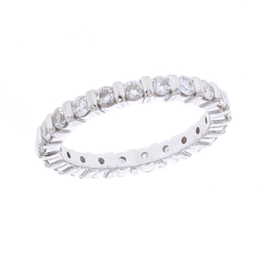 14KT White Gold 0.80ctw Diamond Estate Eternity Band Size 4.5