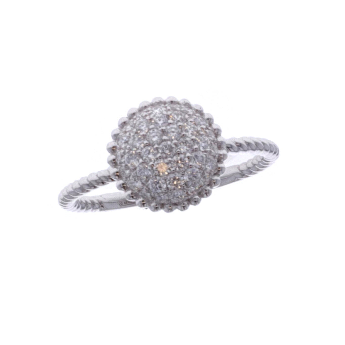 18KT White Gold 0.41ctw Diamond Estate Cluster Ring size 6.75