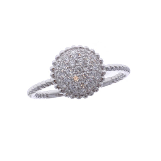 18KT White Gold 0.41ctw Diamond Estate Cluster Ring size 6.75