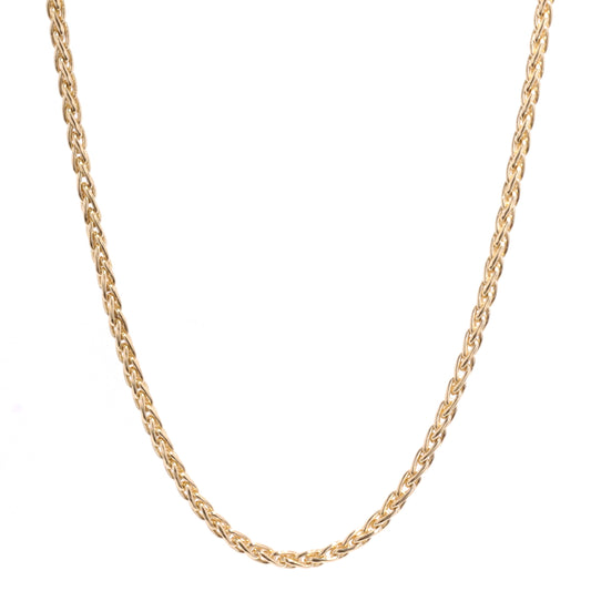 18KT Yellow Gold 30" 3.3mm Wheat Chain