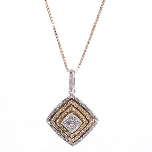 10-14KT Yellow and White Gold 0.40ctw Diamond 18 Estate Necklace