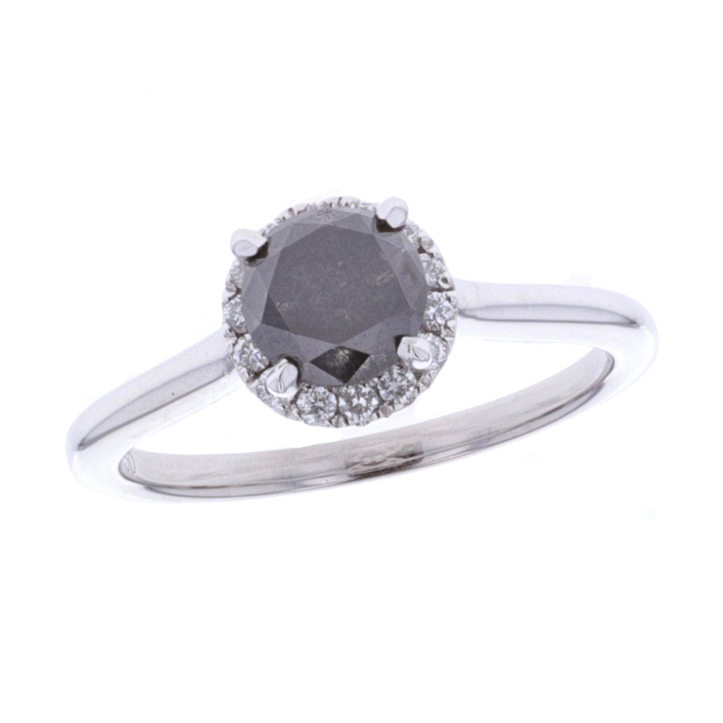 18KT White Gold 1.33ctw Diamond Estate Engagement Ring Size 6.75