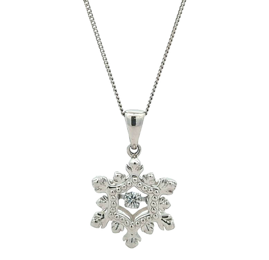 10KT White Gold 0.03ctw Diamond 18" Estate Necklace