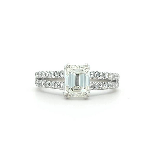 14KT White Gold Natural Blue Sapphire and 2.01ctw Diamond Engagement Ring size 6.5