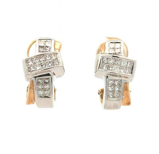 14KT Yellow and White Gold 0.75ctw Diamond Estate Earrings