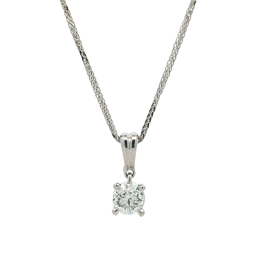 14KT White Gold 0.50ctw Canadian Diamond 18" Necklace