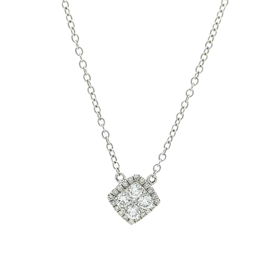 14KT White Gold 0.33ctw Diamond Necklace