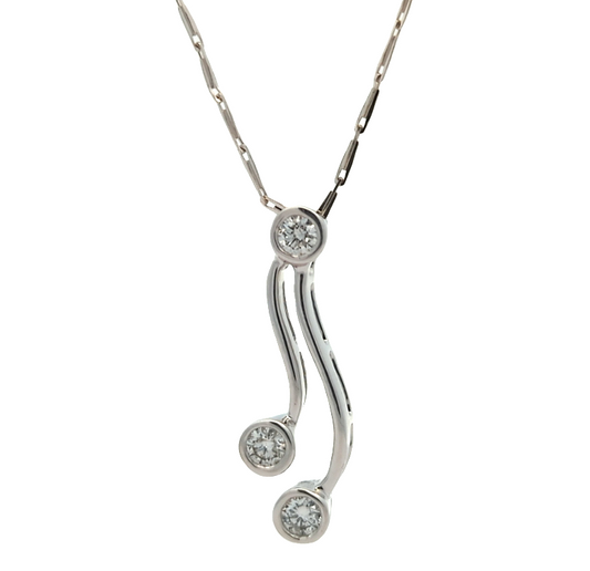 18KT White Gold 0.15ctw Diamond 17" Estate Necklace