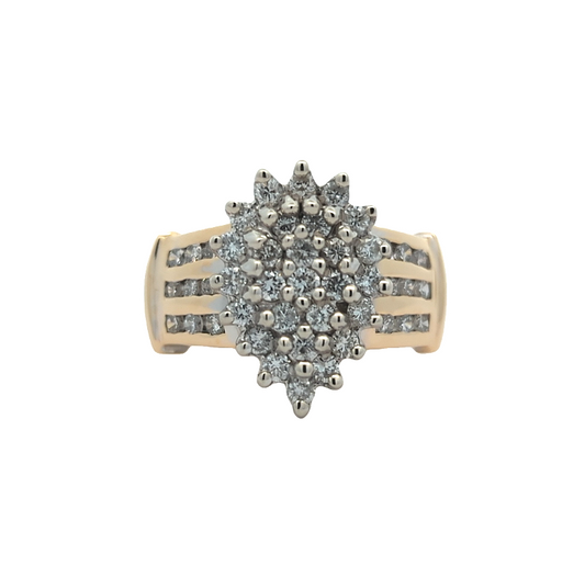 14KT Yellow and White Gold 1.00ctw Diamond Estate Engagement Ring size 6.75