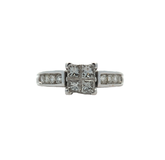 14KT White Gold 0.75ctw Diamond Estate Engagement Ring size 6