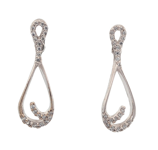 18KT White Gold 0.46ct Synthetic CZ Estate Earrings