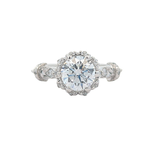 18KT White Gold 1.28ctw Lab Grown Diamond Engagement Ring size 6