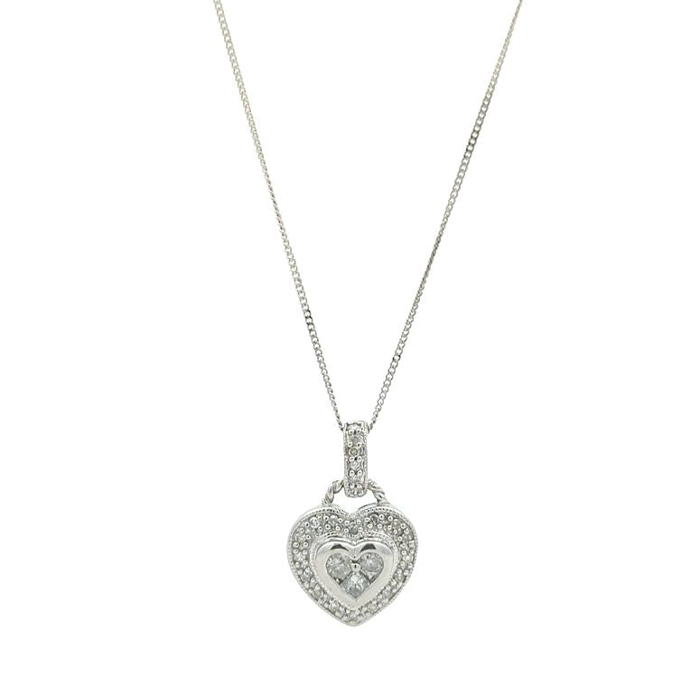 14KT White Gold 0.24ctw Diamond 18" Estate Necklace