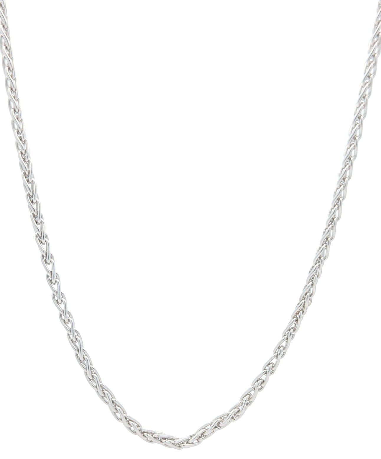 14KT White Gold 26" Wheat Link Chain