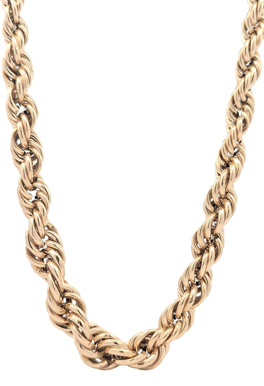 14KT Yellow Gold 19" Graduating Rope Link Estate Chain