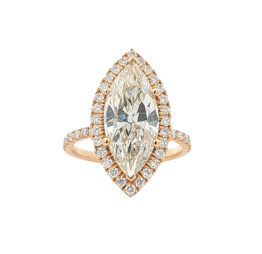 18KT Rose Gold 4.07ctw Diamond Engagement Ring size 6.5