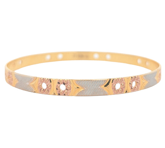 22KT Yellow, White and Rose Gold Estate Bangle