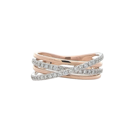 18KT Rose and White Gold 0.25ctw Diamond "EFFY" Estate Ring size 6
