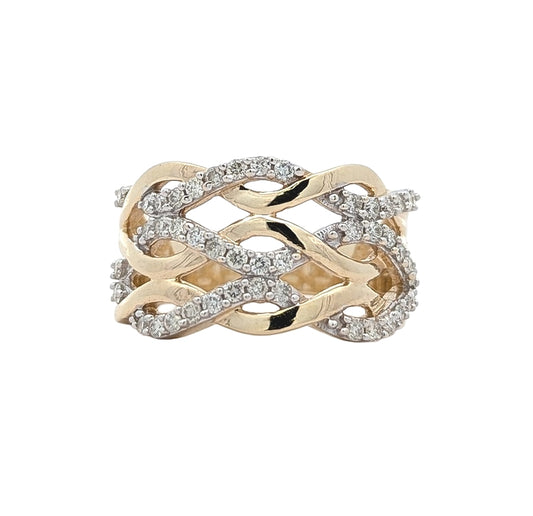 10KT Yellow Gold 0.50ctw Diamond Estate Ring size 7