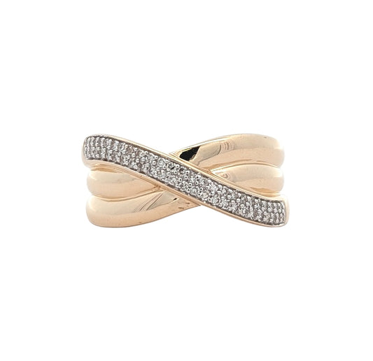 14KT Yellow Gold 0.15ctw Diamond Cluster Estate Ring size 7