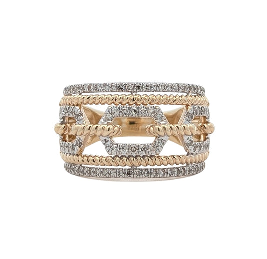10KT Two-Toned 0.45ctw Diamond Estate Ring size 7