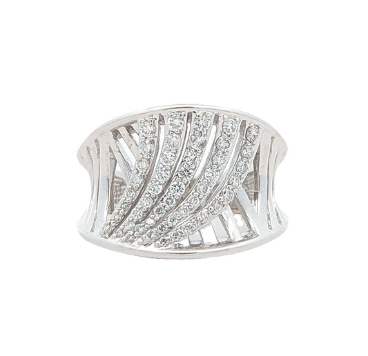 14KT White Gold "Corona" 0.50ctw Diamond Estate Ring size 7.25