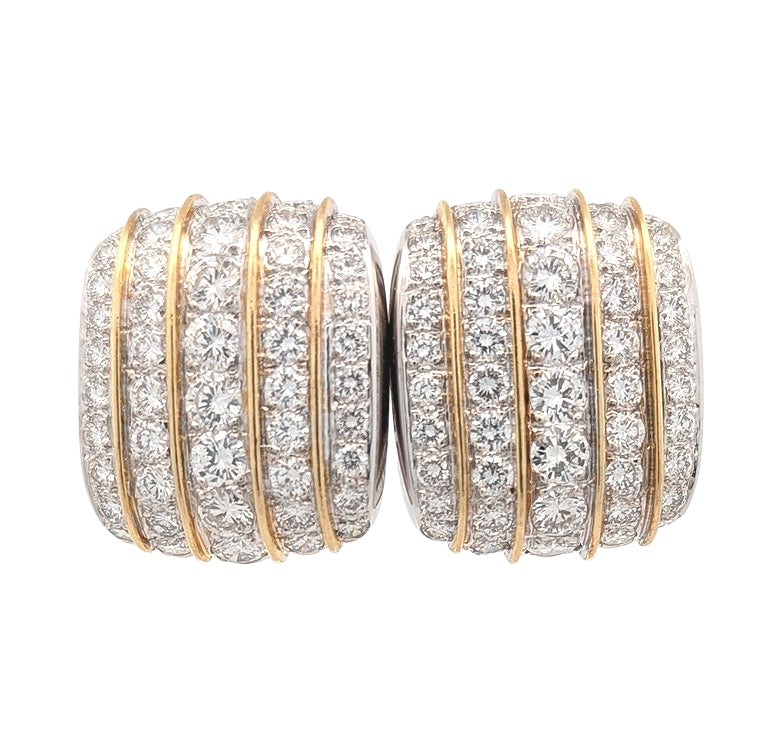 18KT White and Yellow Gold 5.69ctw Diamond Estate Earrings