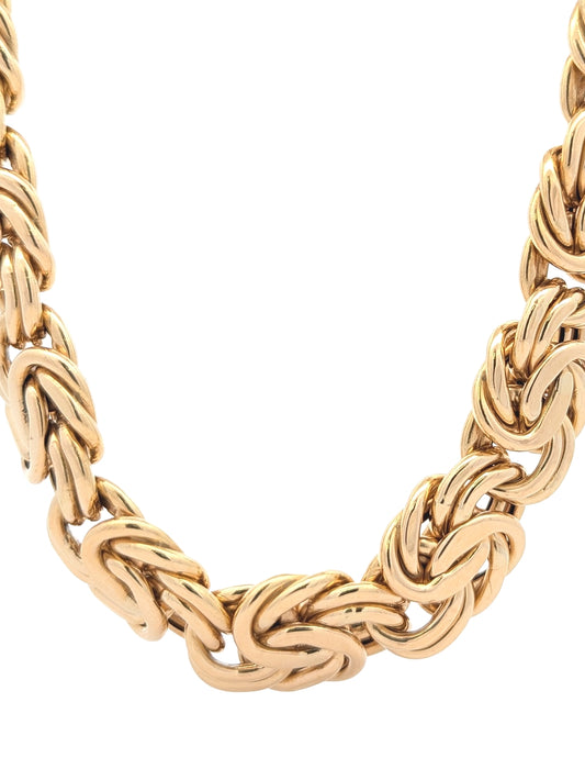 18KT Yellow Gold 18" Estate Byzantine Link Necklace