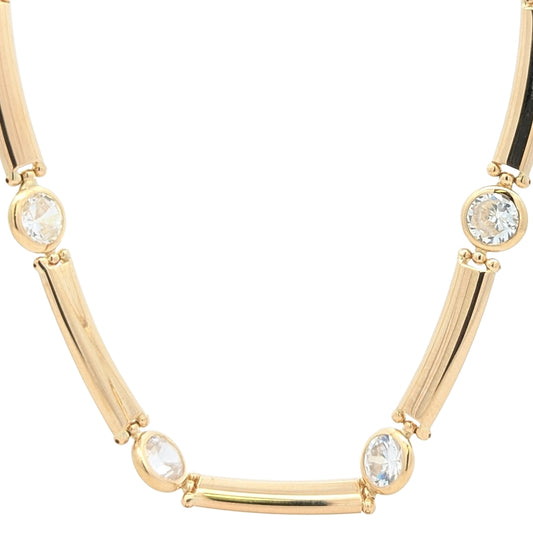18KT Yellow Gold 16.92ctw CZ 18" Estate Necklace