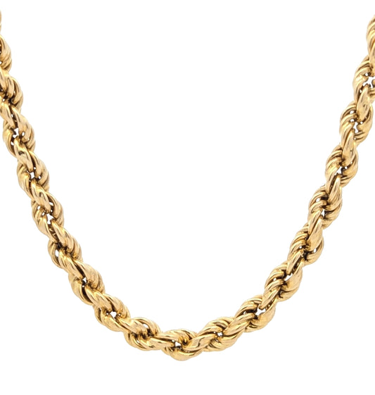 18K Yellow Gold 24.5" Rope Estate Chain