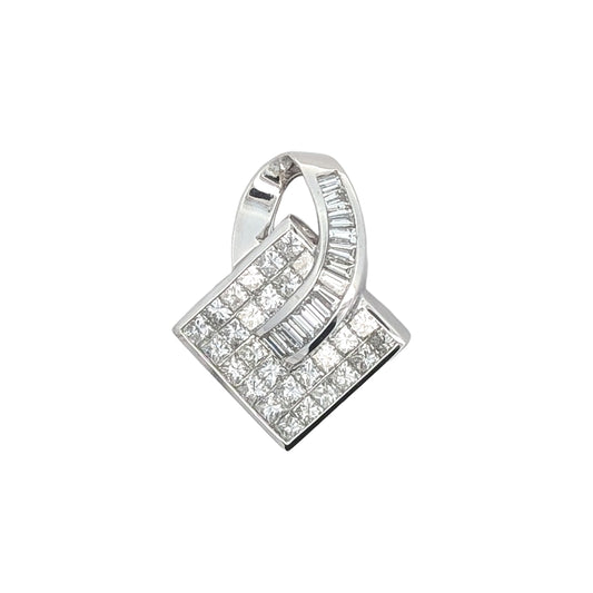 14KT White Gold 2.67ctw Diamond Estate Pendant